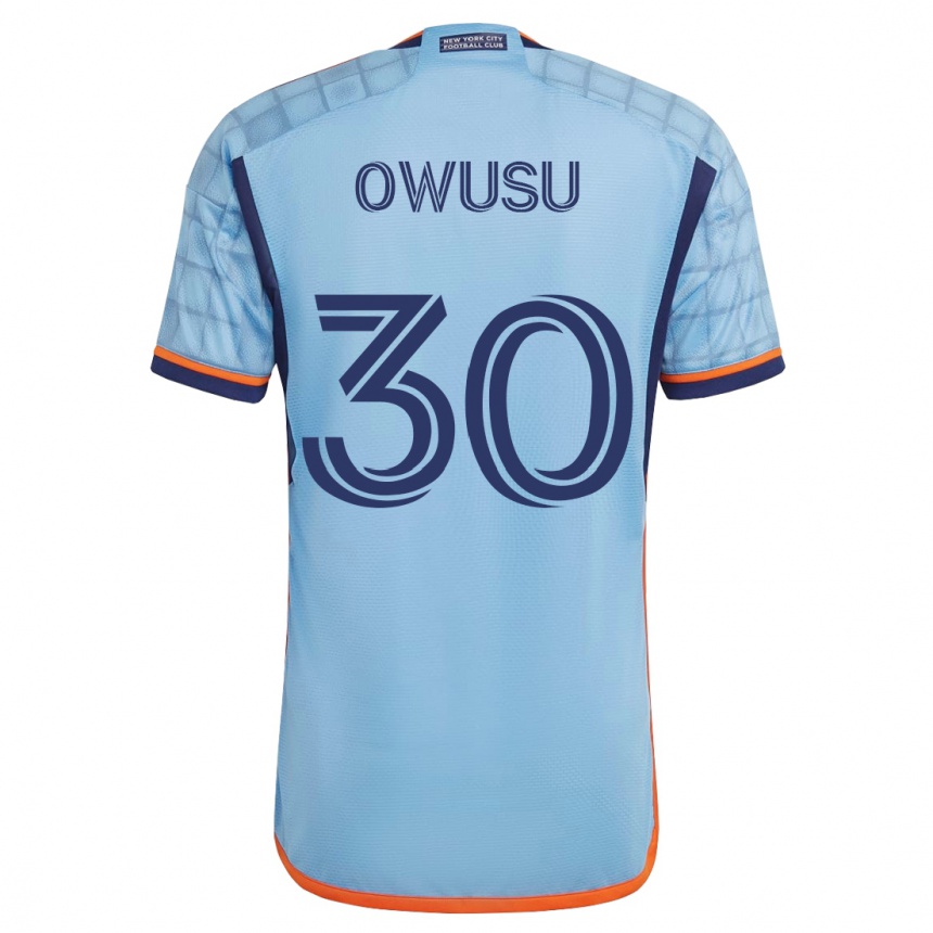 Damen Fußball Samuel Owusu #30 Blau Heimtrikot Trikot 2023/24 T-Shirt Luxemburg
