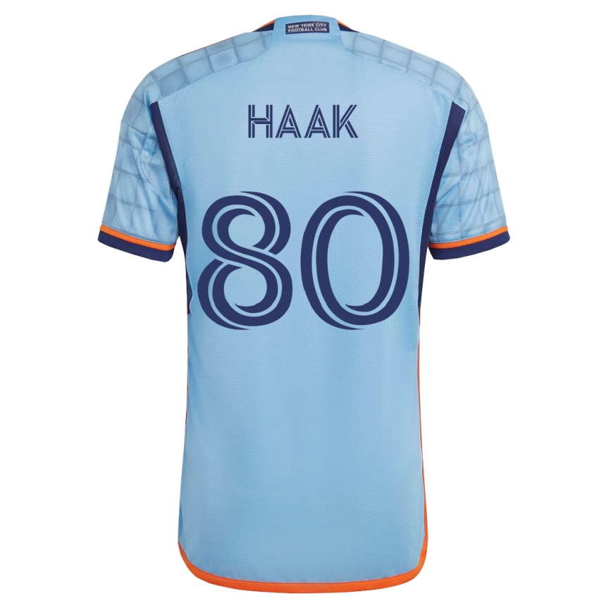 Damen Fußball Justin Haak #80 Blau Heimtrikot Trikot 2023/24 T-Shirt Luxemburg