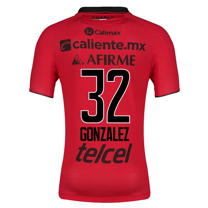 Damen Fußball Carlos González #32 Rot Heimtrikot Trikot 2023/24 T-Shirt Luxemburg