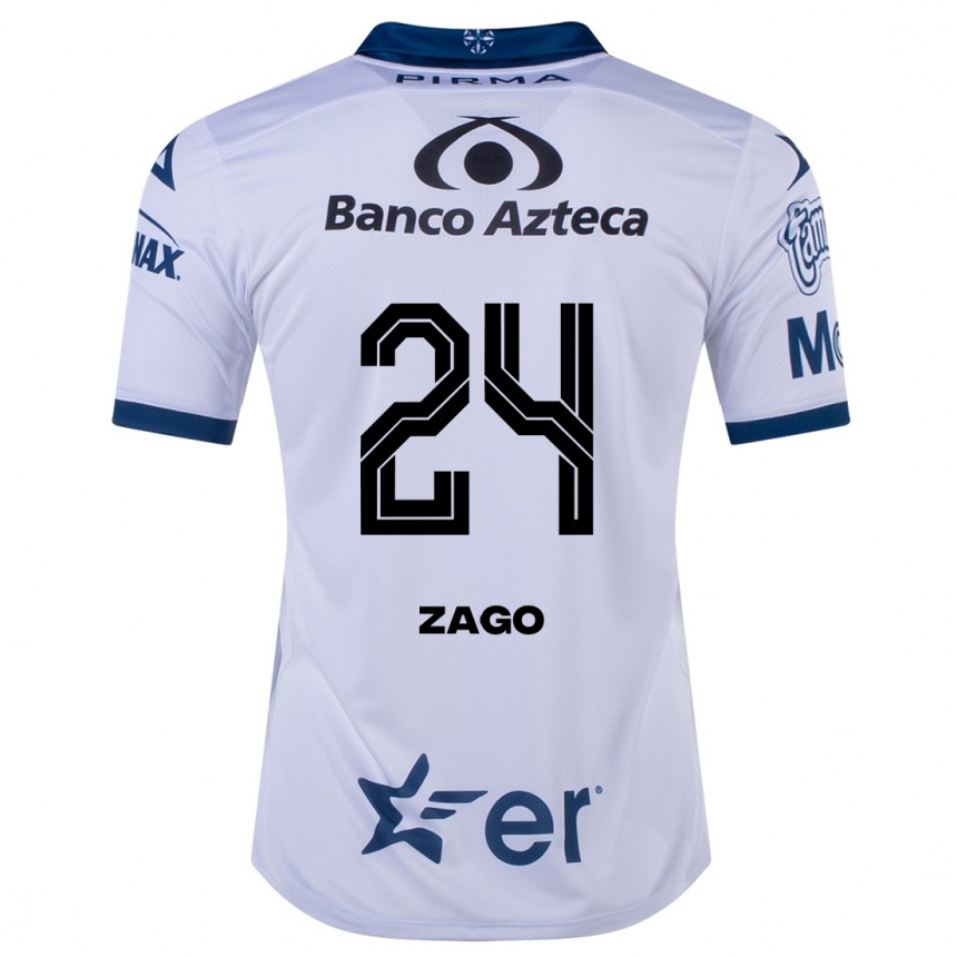 Damen Fußball Diego Zago #24 Weiß Heimtrikot Trikot 2023/24 T-Shirt Luxemburg