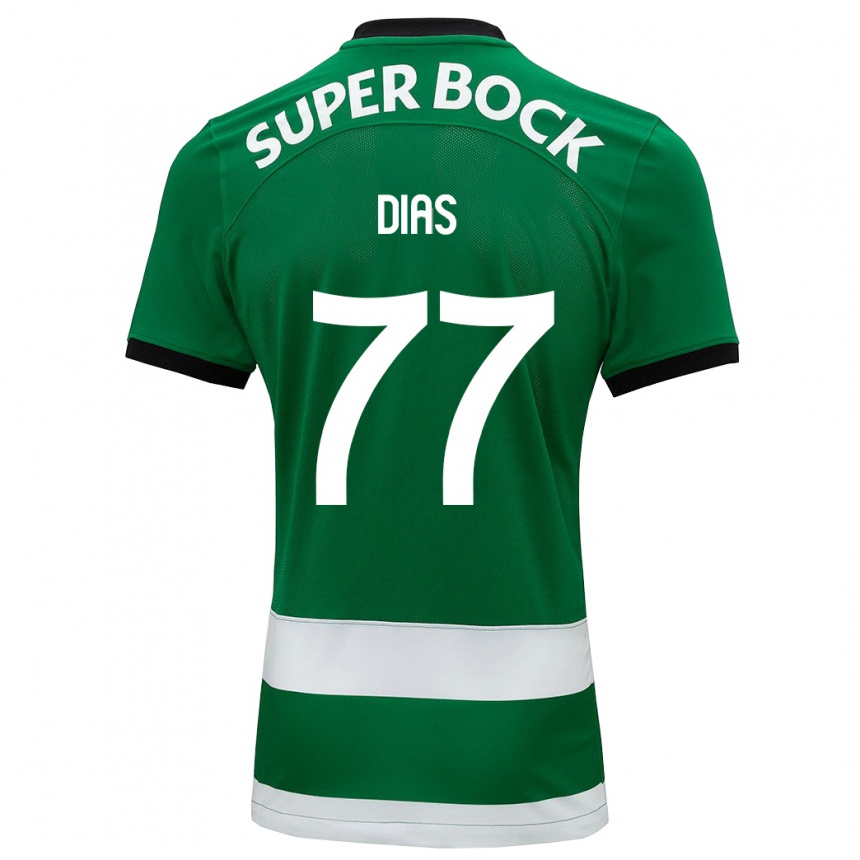 Damen Fußball Lucas Dias #77 Grün Heimtrikot Trikot 2023/24 T-Shirt Luxemburg