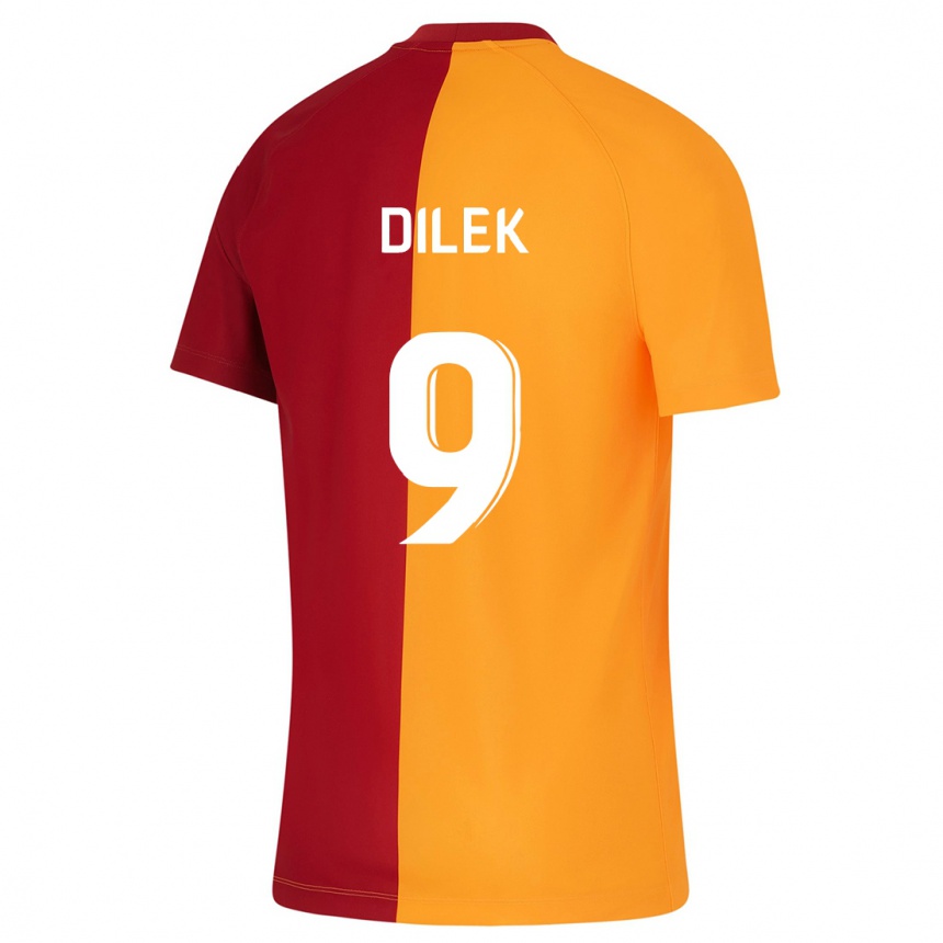 Damen Fußball Yalin Dilek #9 Orangefarben Heimtrikot Trikot 2023/24 T-Shirt Luxemburg