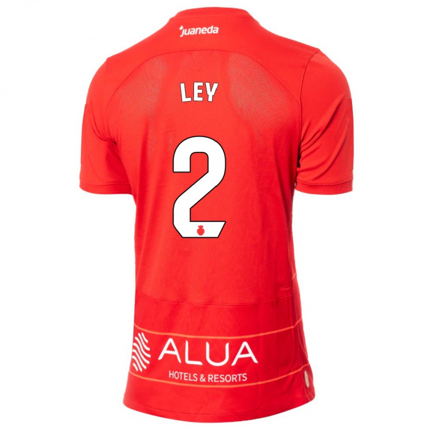 Damen Fußball Yuzún Ley #2 Rot Heimtrikot Trikot 2023/24 T-Shirt Luxemburg