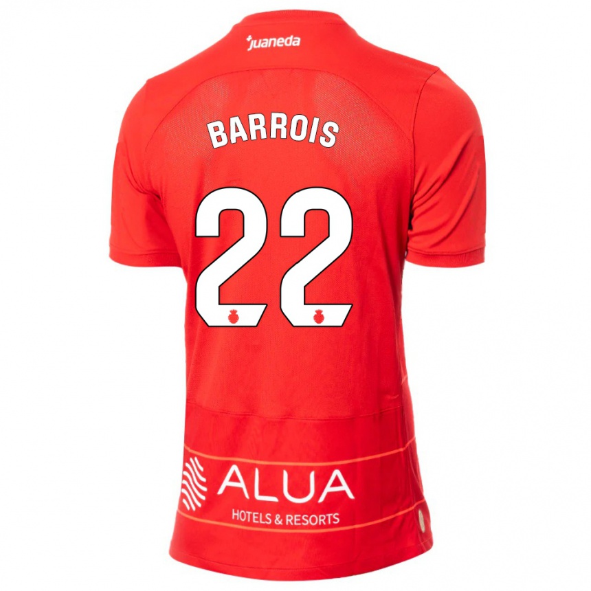 Damen Fußball Eliott Barrois #22 Rot Heimtrikot Trikot 2023/24 T-Shirt Luxemburg