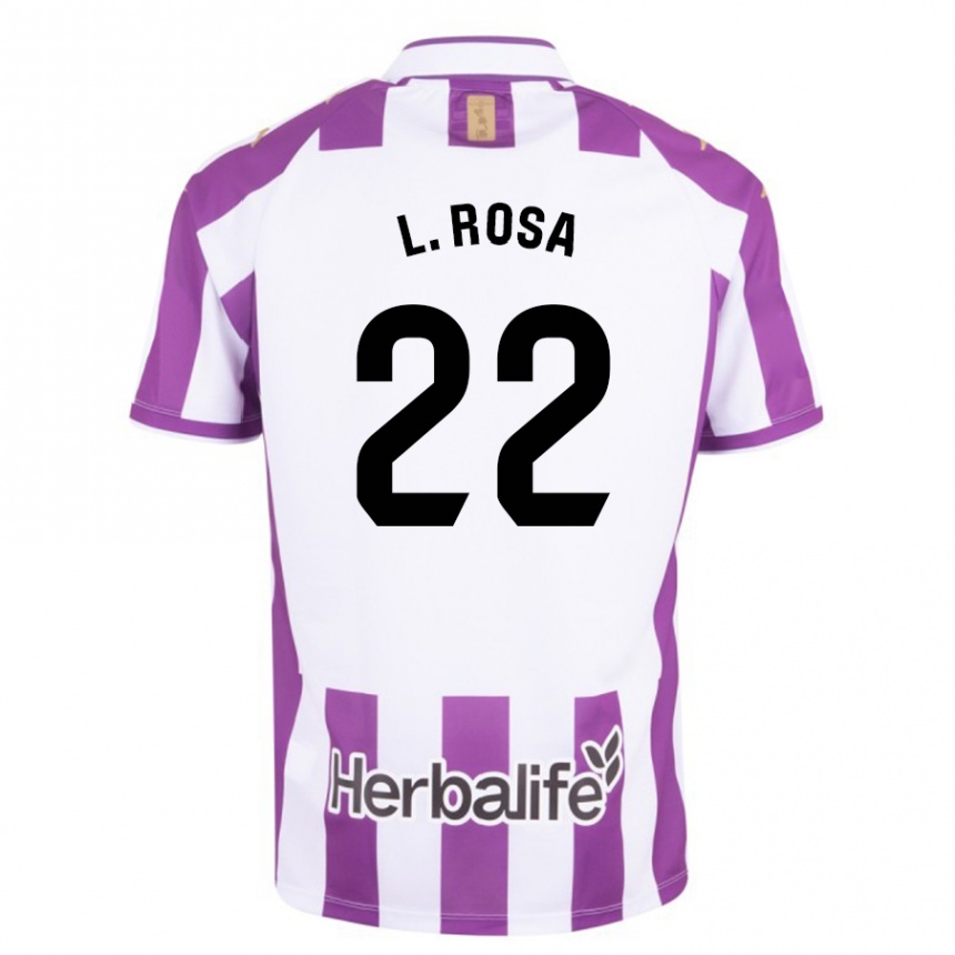 Damen Fußball Lucas Rosa #22 Lila Heimtrikot Trikot 2023/24 T-Shirt Luxemburg