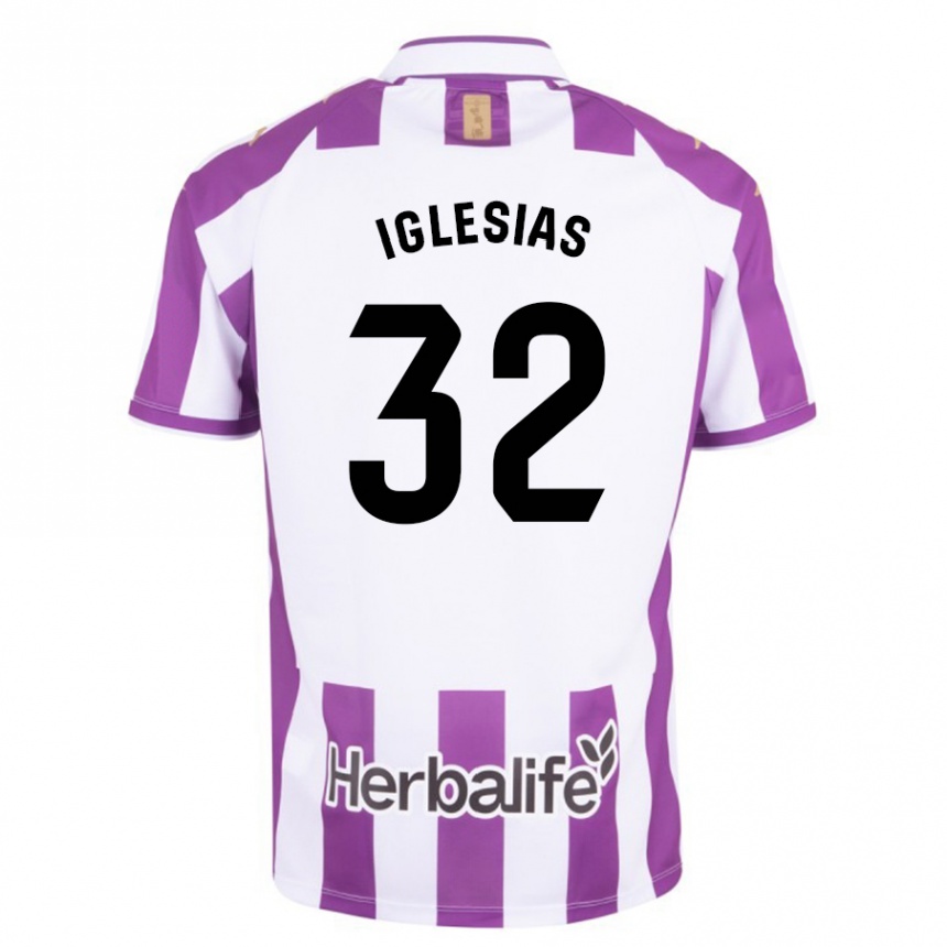 Damen Fußball Koke Iglesias #32 Lila Heimtrikot Trikot 2023/24 T-Shirt Luxemburg