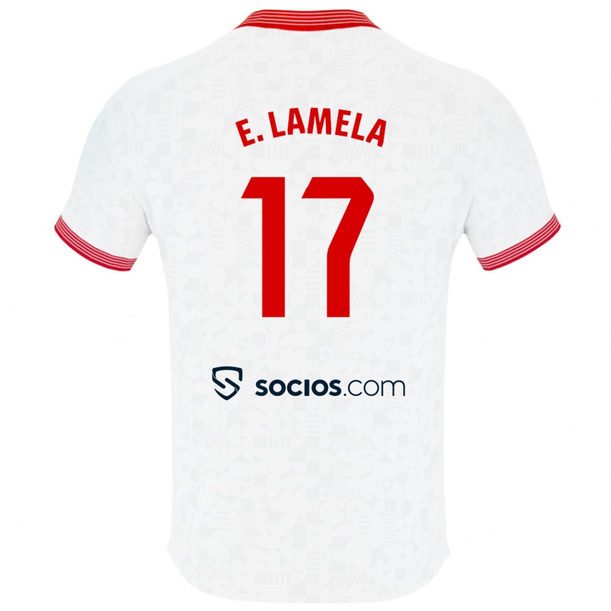 Damen Fußball Erik Lamela #17 Weiß Heimtrikot Trikot 2023/24 T-Shirt Luxemburg