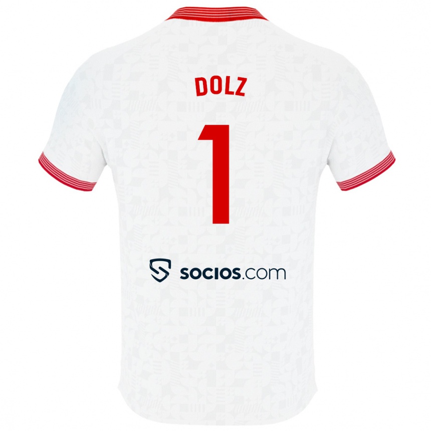 Damen Fußball Marc Dolz #1 Weiß Heimtrikot Trikot 2023/24 T-Shirt Luxemburg