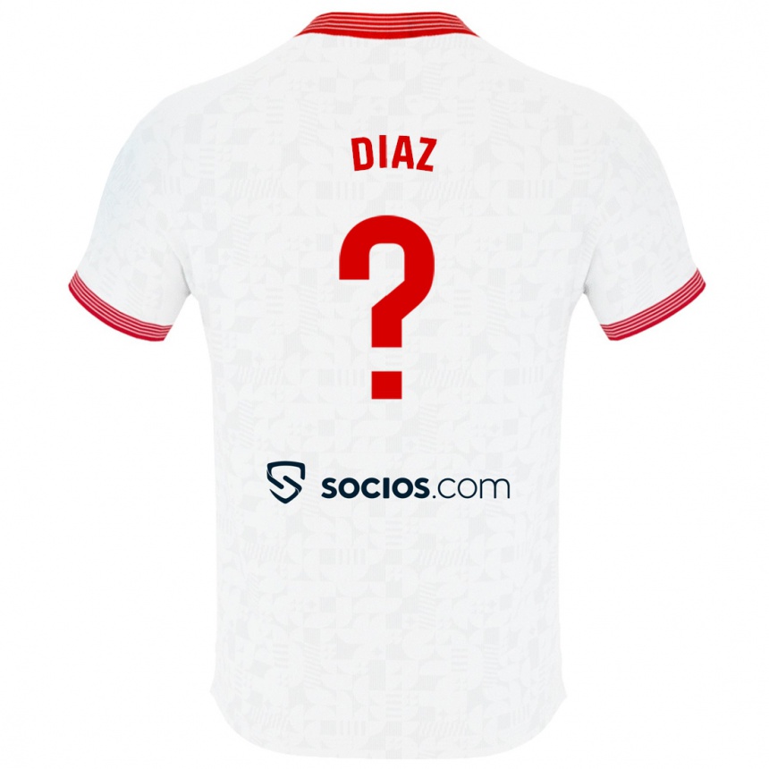 Damen Fußball Álvaro Díaz #0 Weiß Heimtrikot Trikot 2023/24 T-Shirt Luxemburg
