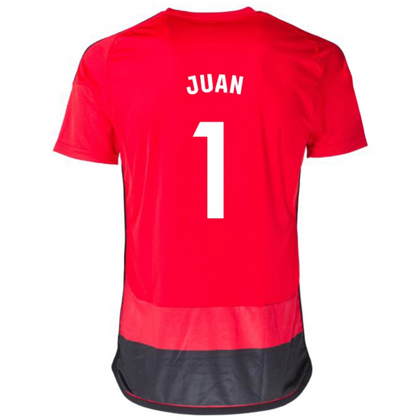 Damen Fußball Ramón Juan #1 Rot Schwarz Heimtrikot Trikot 2023/24 T-Shirt Luxemburg