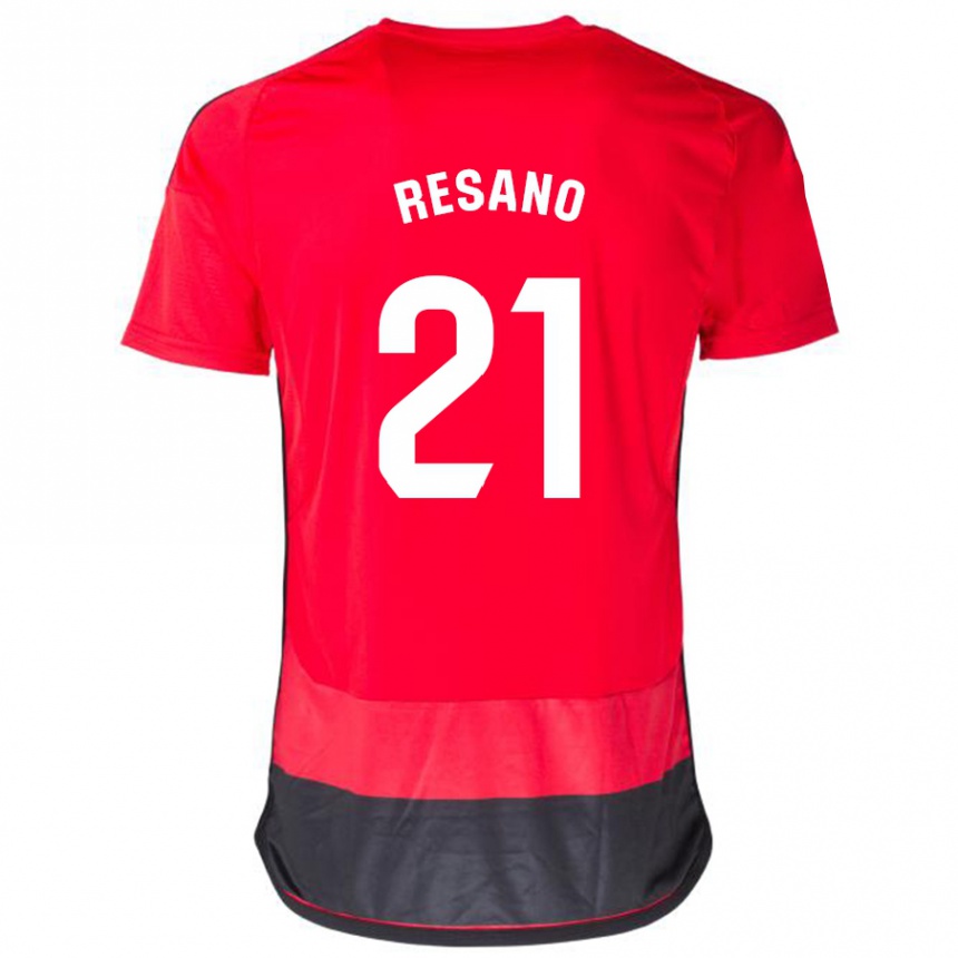 Damen Fußball Xabier Resano #21 Rot Schwarz Heimtrikot Trikot 2023/24 T-Shirt Luxemburg