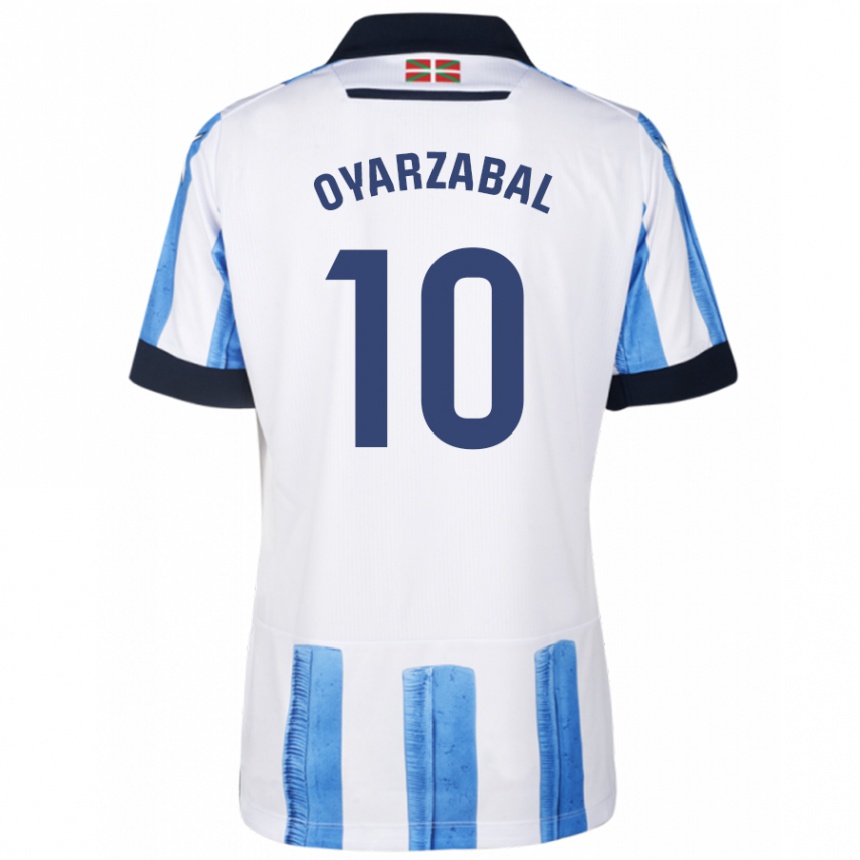 Damen Fußball Mikel Oyarzabal #10 Blau Weiss Heimtrikot Trikot 2023/24 T-Shirt Luxemburg