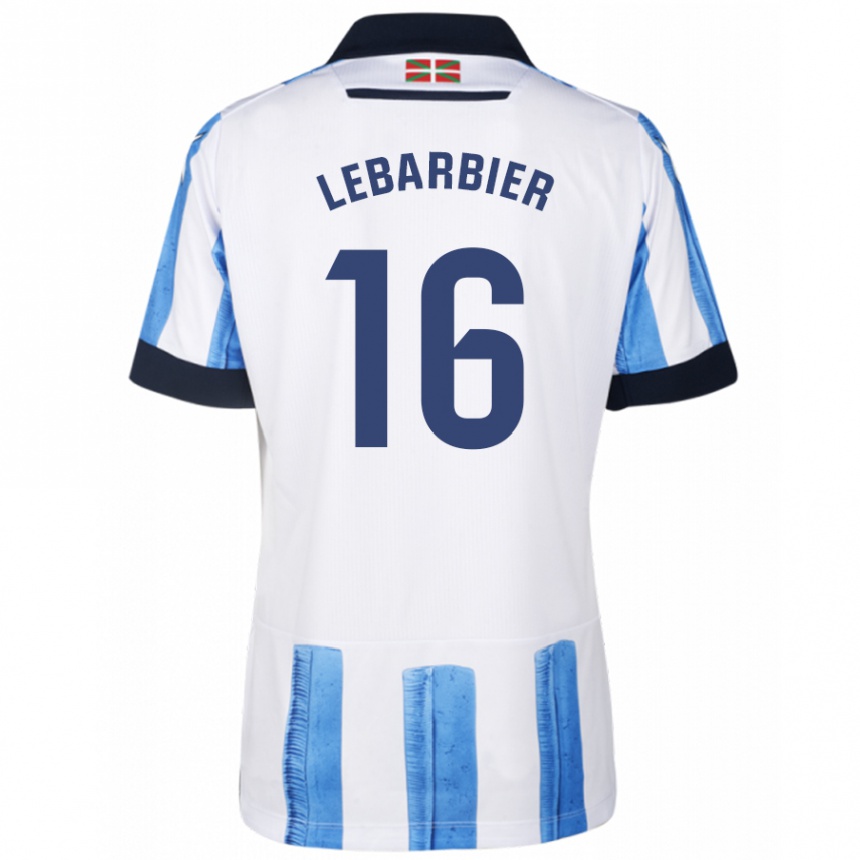 Damen Fußball Alex Lebarbier #16 Blau Weiss Heimtrikot Trikot 2023/24 T-Shirt Luxemburg