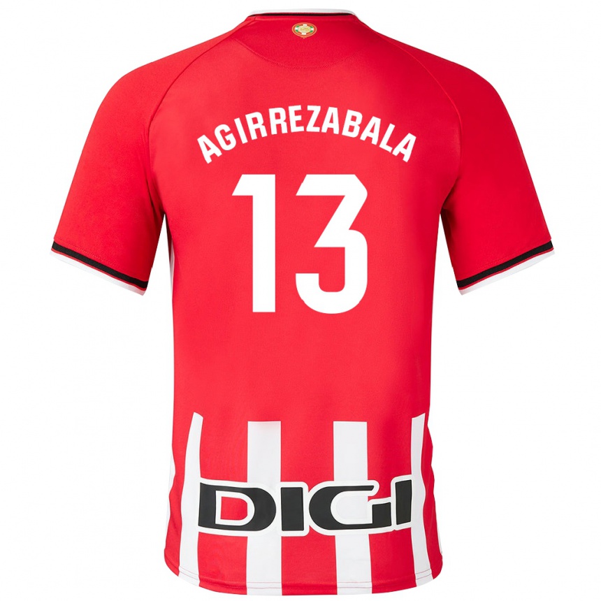 Damen Fußball Julen Agirrezabala #13 Rot Heimtrikot Trikot 2023/24 T-Shirt Luxemburg