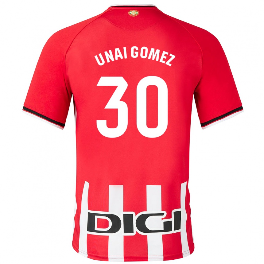 Damen Fußball Unai Gómez #30 Rot Heimtrikot Trikot 2023/24 T-Shirt Luxemburg