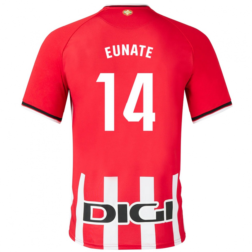 Damen Fußball Eunate Arraiza Otazu #14 Rot Heimtrikot Trikot 2023/24 T-Shirt Luxemburg