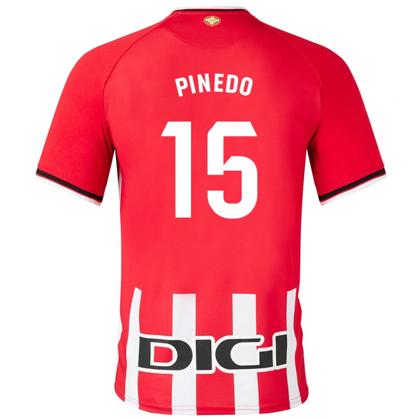 Damen Fußball Clara Pinedo Castresana #15 Rot Heimtrikot Trikot 2023/24 T-Shirt Luxemburg