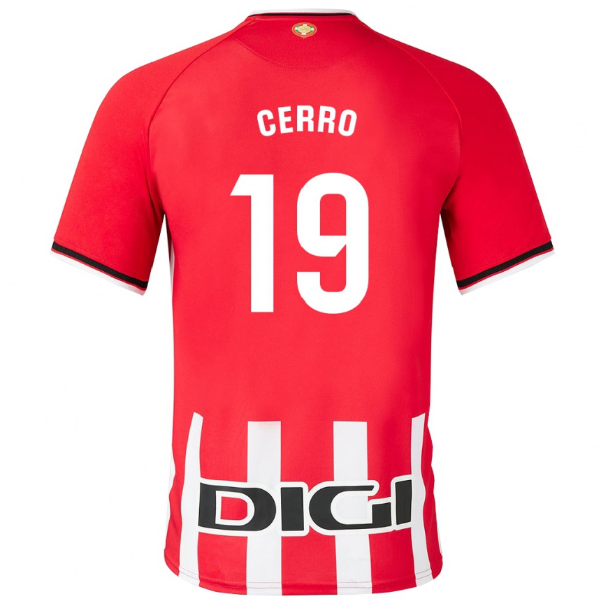 Damen Fußball Mariana Cerro Galán #19 Rot Heimtrikot Trikot 2023/24 T-Shirt Luxemburg