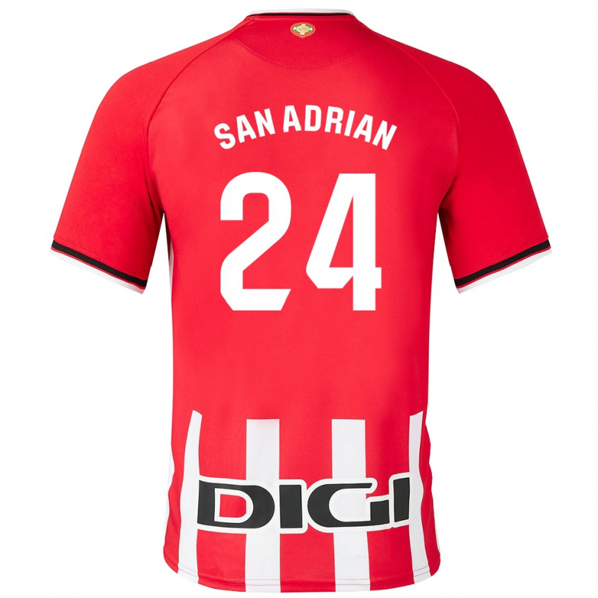 Damen Fußball Marta San Adrián Rocandio #24 Rot Heimtrikot Trikot 2023/24 T-Shirt Luxemburg