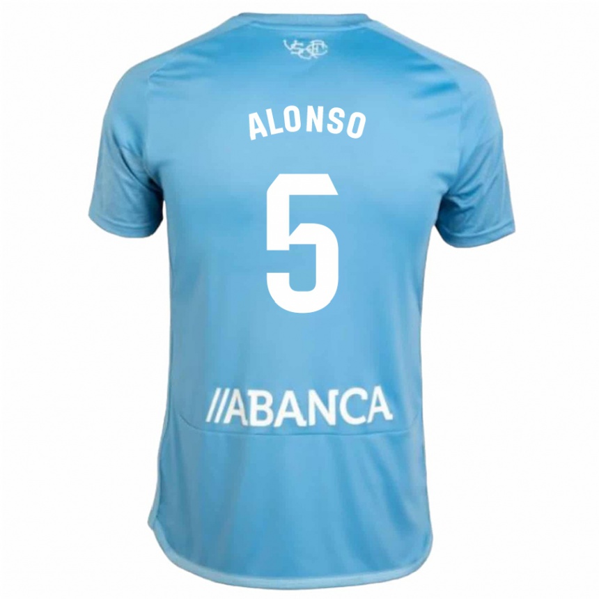 Damen Fußball Gael Alonso #5 Blau Heimtrikot Trikot 2023/24 T-Shirt Luxemburg