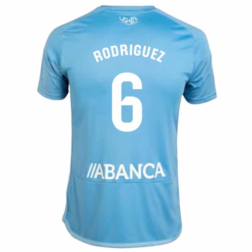 Damen Fußball Damián Rodríguez #6 Blau Heimtrikot Trikot 2023/24 T-Shirt Luxemburg