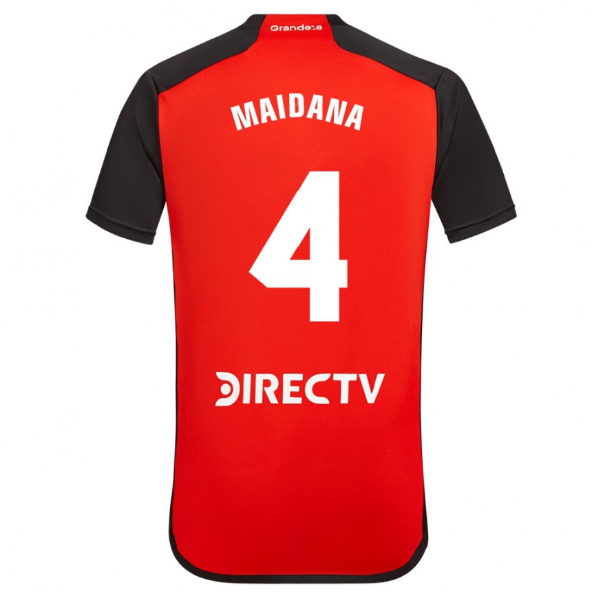 Damen Fußball Jonatan Maidana #4 Rot Auswärtstrikot Trikot 2023/24 T-Shirt Luxemburg