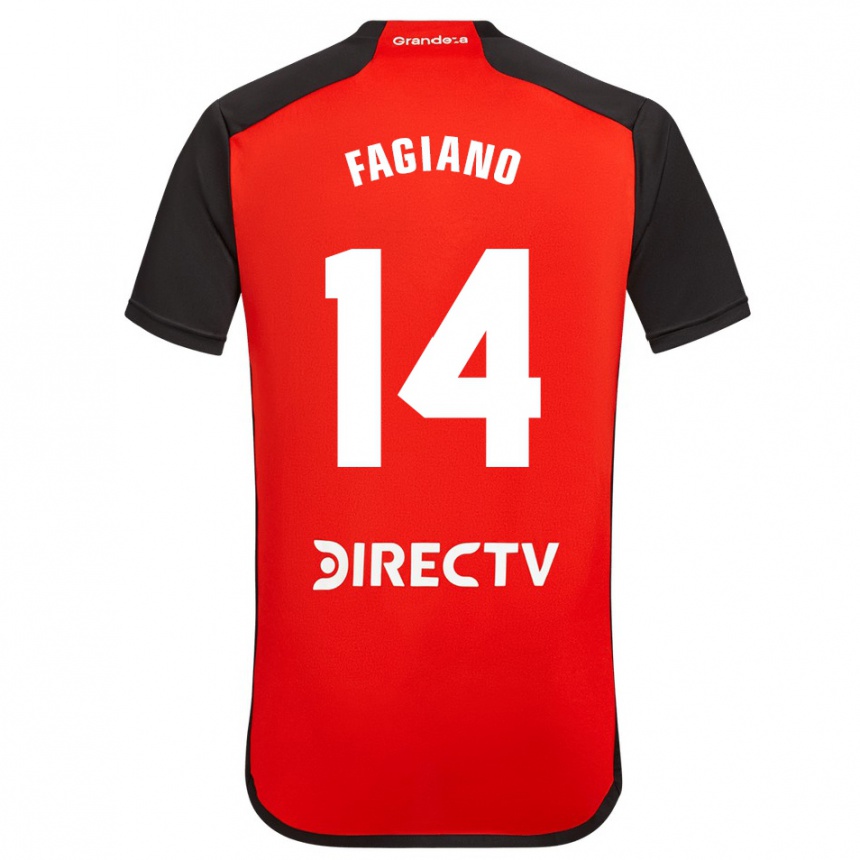 Damen Fußball Paloma Fagiano #14 Rot Auswärtstrikot Trikot 2023/24 T-Shirt Luxemburg