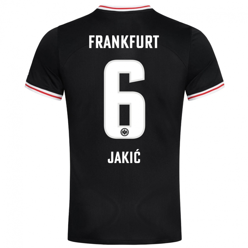 Damen Fußball Kristijan Jakic #6 Schwarz Auswärtstrikot Trikot 2023/24 T-Shirt Luxemburg