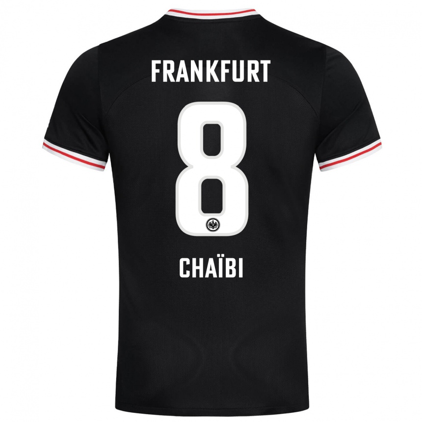 Damen Fußball Farès Chaïbi #8 Schwarz Auswärtstrikot Trikot 2023/24 T-Shirt Luxemburg