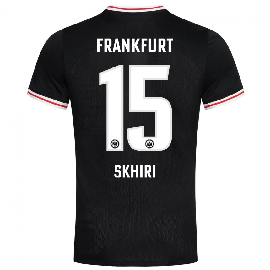 Damen Fußball Ellyes Skhiri #15 Schwarz Auswärtstrikot Trikot 2023/24 T-Shirt Luxemburg