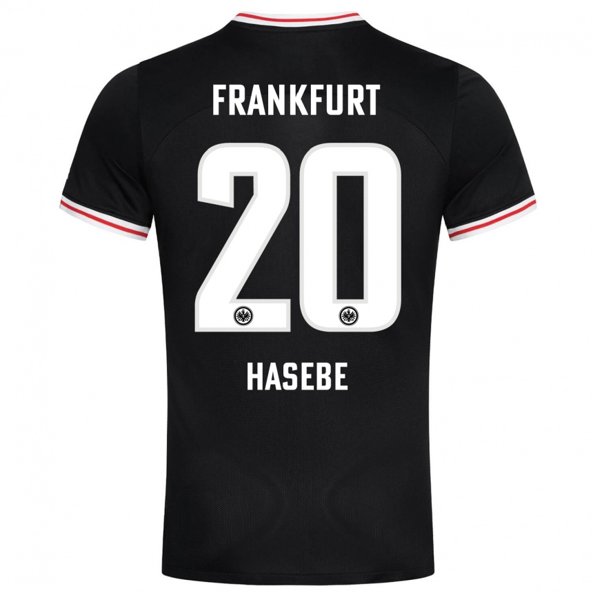 Damen Fußball Makoto Hasebe #20 Schwarz Auswärtstrikot Trikot 2023/24 T-Shirt Luxemburg