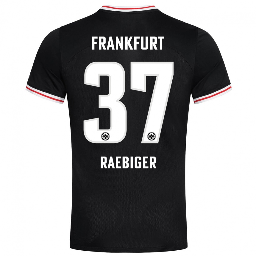 Damen Fußball Sidney Raebiger #37 Schwarz Auswärtstrikot Trikot 2023/24 T-Shirt Luxemburg