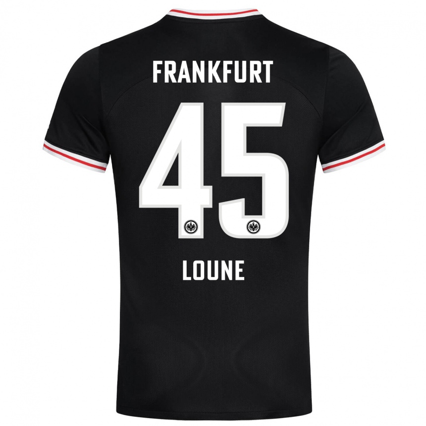 Damen Fußball Mehdi Loune #45 Schwarz Auswärtstrikot Trikot 2023/24 T-Shirt Luxemburg