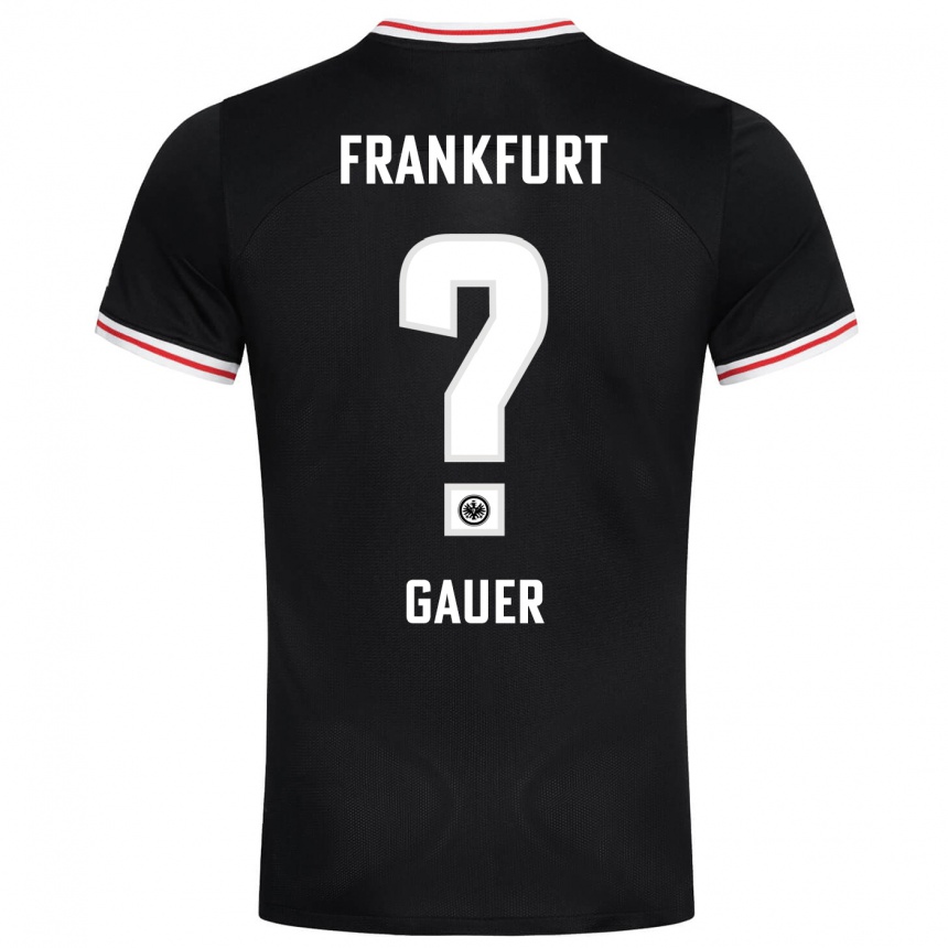 Damen Fußball Luke Gauer #0 Schwarz Auswärtstrikot Trikot 2023/24 T-Shirt Luxemburg