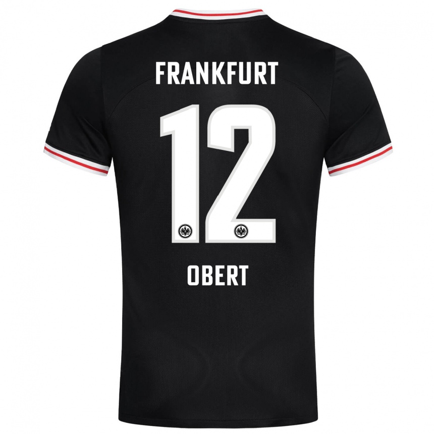 Damen Fußball Yuriy Obert #12 Schwarz Auswärtstrikot Trikot 2023/24 T-Shirt Luxemburg