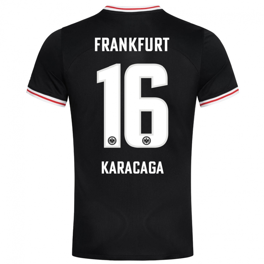 Damen Fußball Tom Karacaga #16 Schwarz Auswärtstrikot Trikot 2023/24 T-Shirt Luxemburg