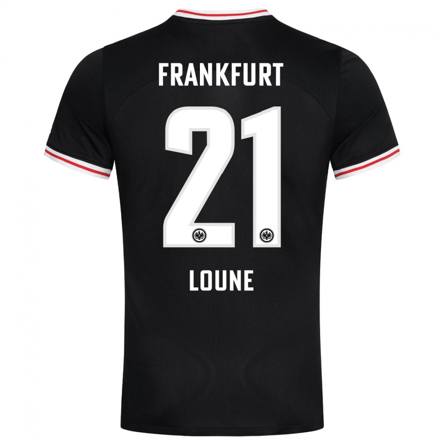 Damen Fußball Adam Loune #21 Schwarz Auswärtstrikot Trikot 2023/24 T-Shirt Luxemburg