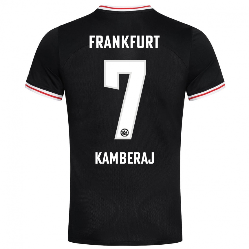 Damen Fußball Donart Kamberaj #7 Schwarz Auswärtstrikot Trikot 2023/24 T-Shirt Luxemburg