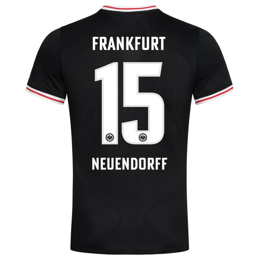 Damen Fußball Nilo Neuendorff #15 Schwarz Auswärtstrikot Trikot 2023/24 T-Shirt Luxemburg