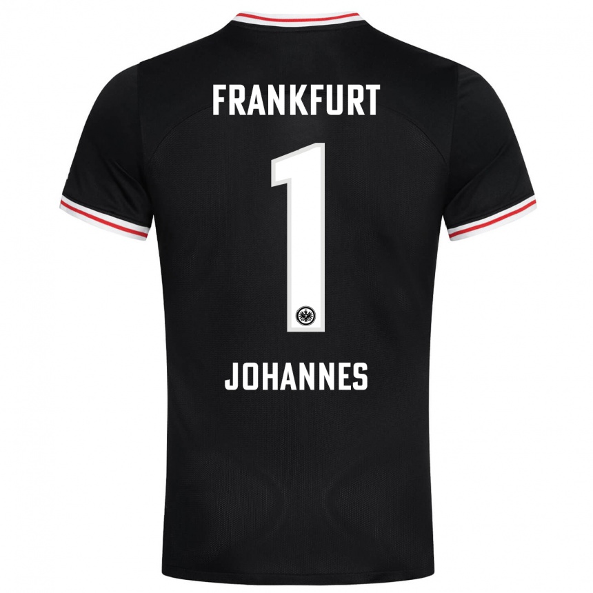 Damen Fußball Stina Johannes #1 Schwarz Auswärtstrikot Trikot 2023/24 T-Shirt Luxemburg