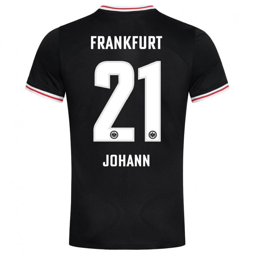 Damen Fußball Hannah Johann #21 Schwarz Auswärtstrikot Trikot 2023/24 T-Shirt Luxemburg