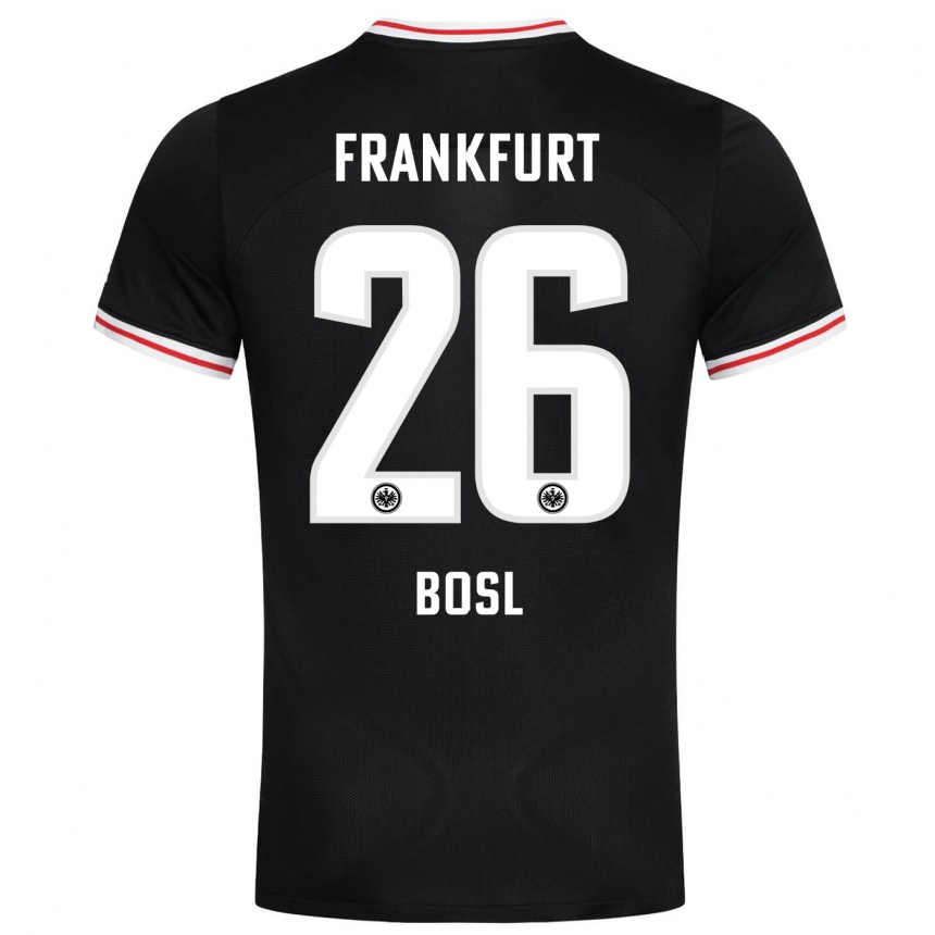 Damen Fußball Cara Bosl #26 Schwarz Auswärtstrikot Trikot 2023/24 T-Shirt Luxemburg