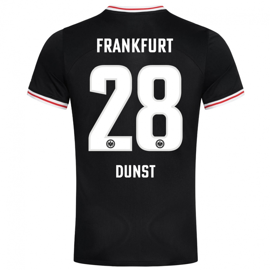 Damen Fußball Barbara Dunst #28 Schwarz Auswärtstrikot Trikot 2023/24 T-Shirt Luxemburg