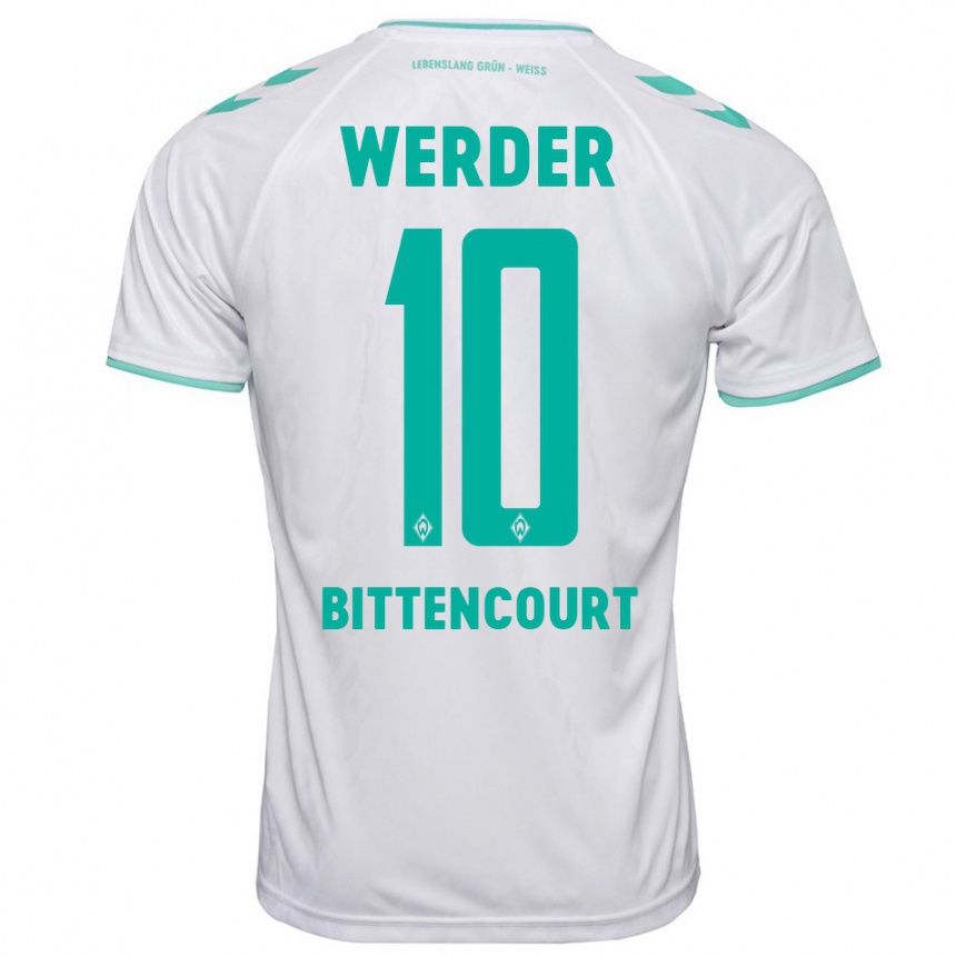 Damen Fußball Leonardo Bittencourt #10 Weiß Auswärtstrikot Trikot 2023/24 T-Shirt Luxemburg