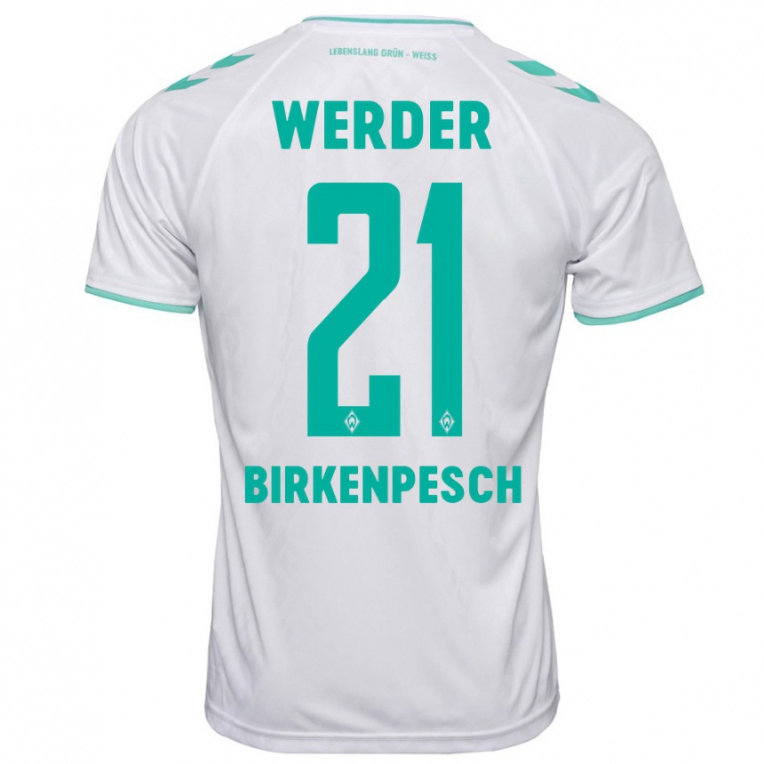 Damen Fußball Noah Birkenpesch #21 Weiß Auswärtstrikot Trikot 2023/24 T-Shirt Luxemburg