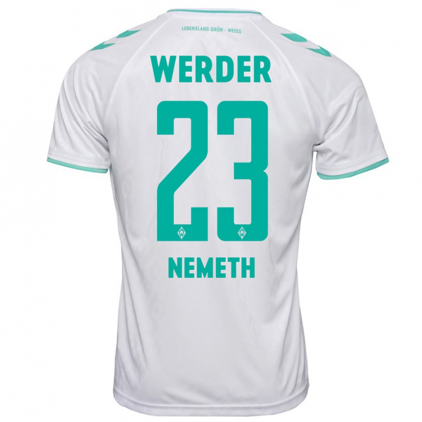 Damen Fußball Hanna Nemeth #23 Weiß Auswärtstrikot Trikot 2023/24 T-Shirt Luxemburg