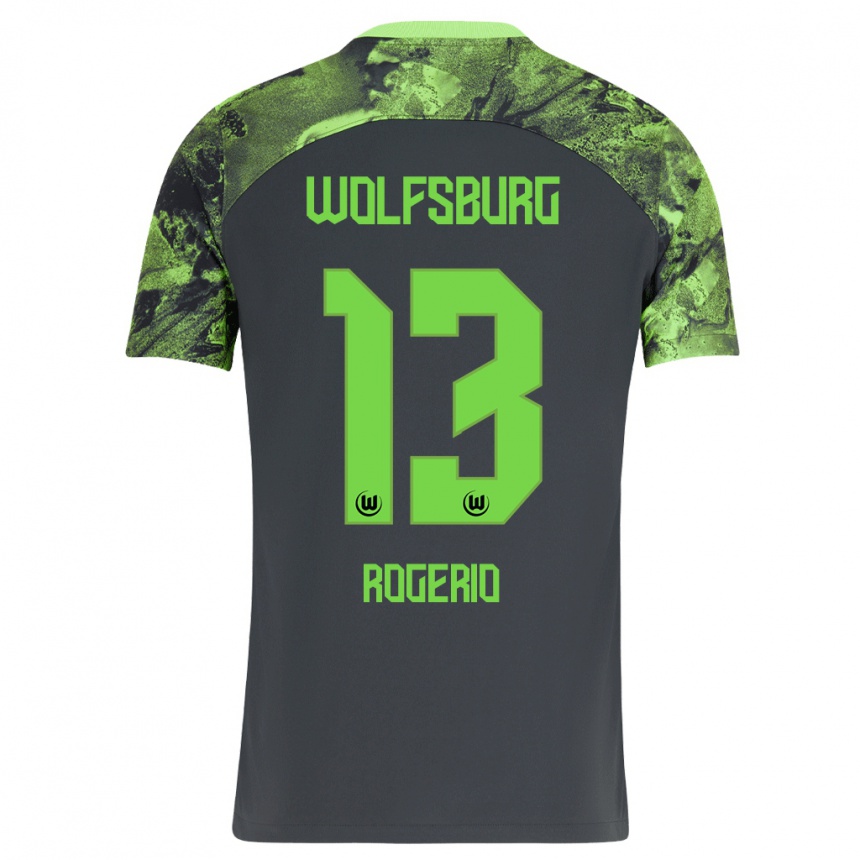 Damen Fußball Rogério #13 Dunkelgrau Auswärtstrikot Trikot 2023/24 T-Shirt Luxemburg