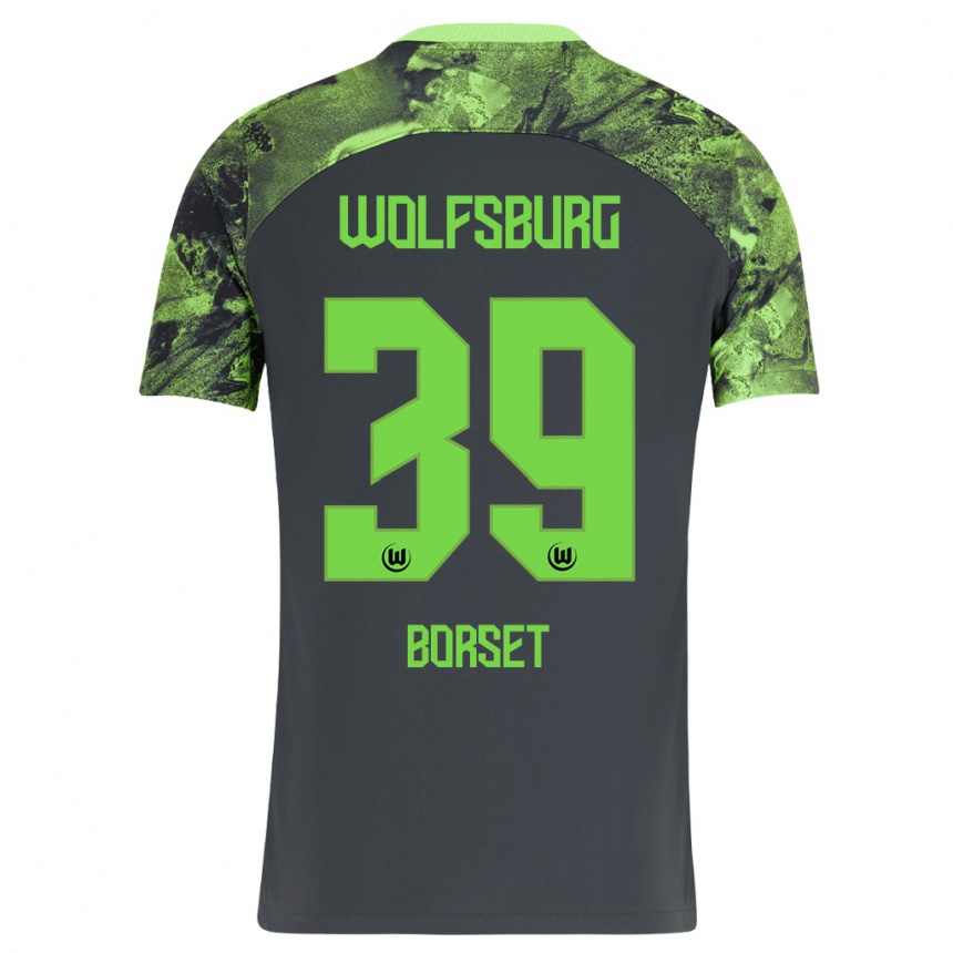 Damen Fußball Anders Rønne Børset #39 Dunkelgrau Auswärtstrikot Trikot 2023/24 T-Shirt Luxemburg