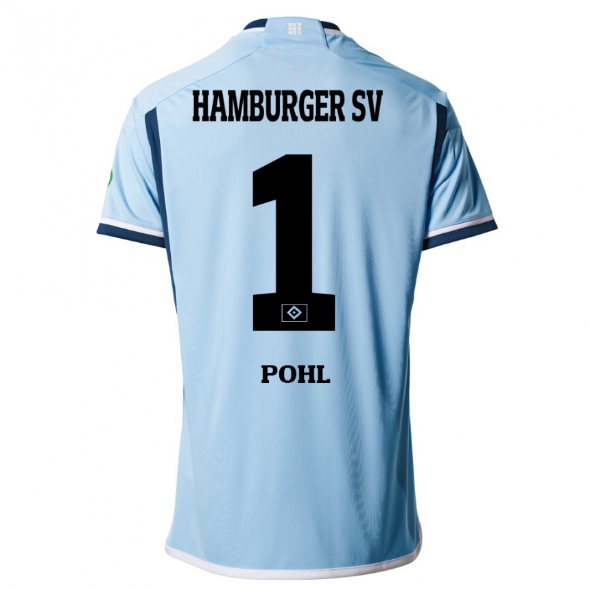 Damen Fußball Christina Pohl #1 Blau Auswärtstrikot Trikot 2023/24 T-Shirt Luxemburg