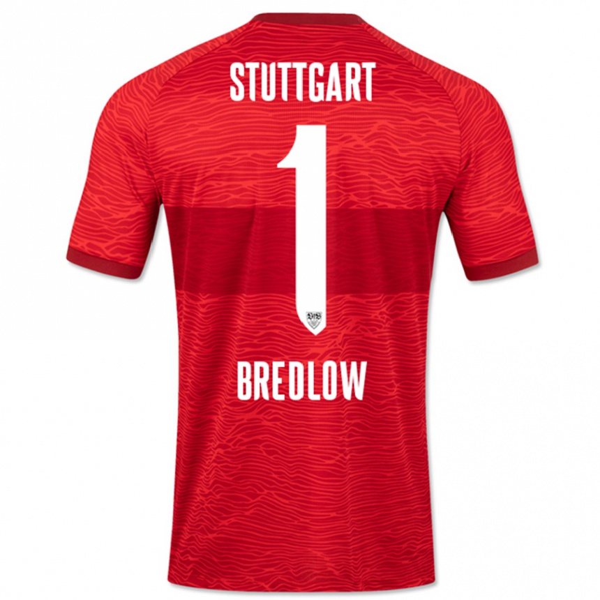 Damen Fußball Fabian Bredlow #1 Rot Auswärtstrikot Trikot 2023/24 T-Shirt Luxemburg